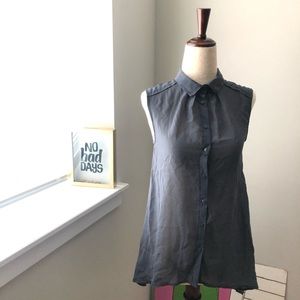 Sleeveless H&M Top, long tail size 2 light NWOT